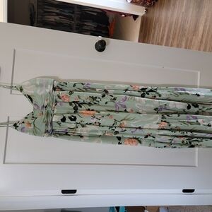 Floral Maxi Dress in Green and Purple